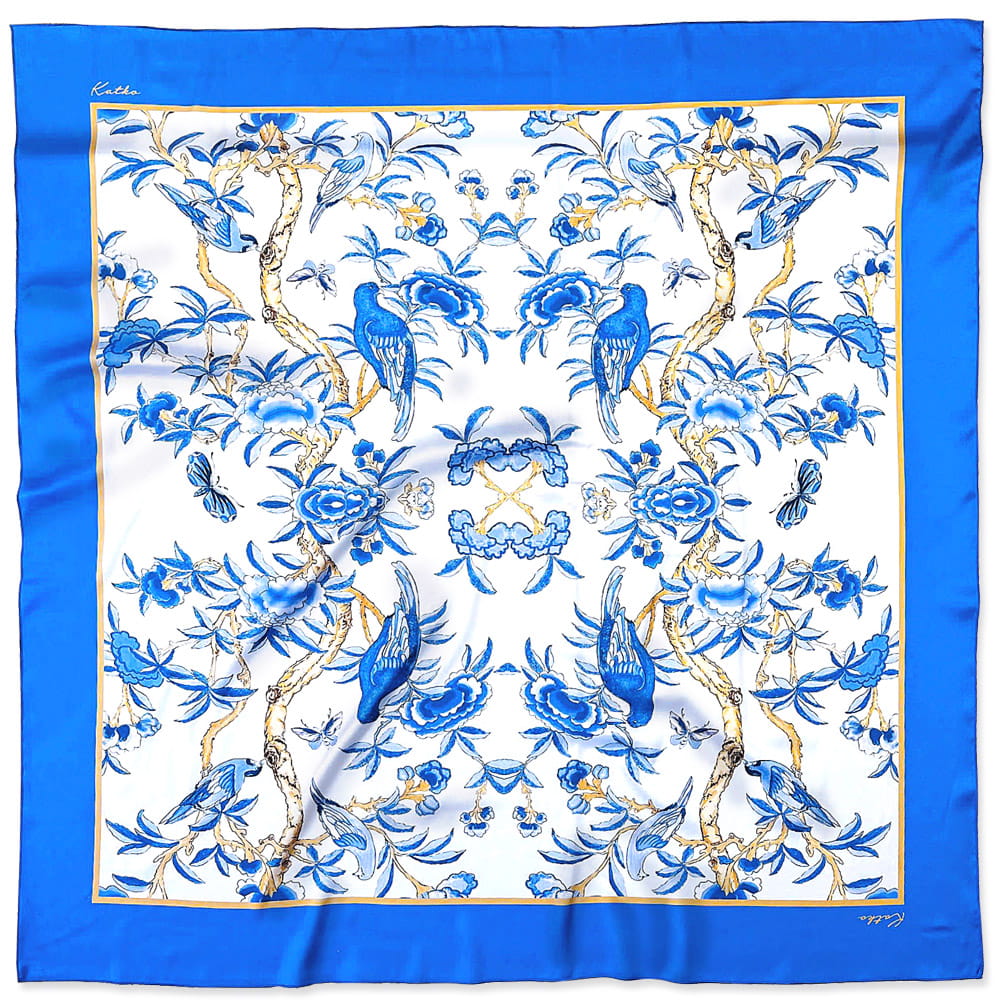 Blue Jardin Scarf
