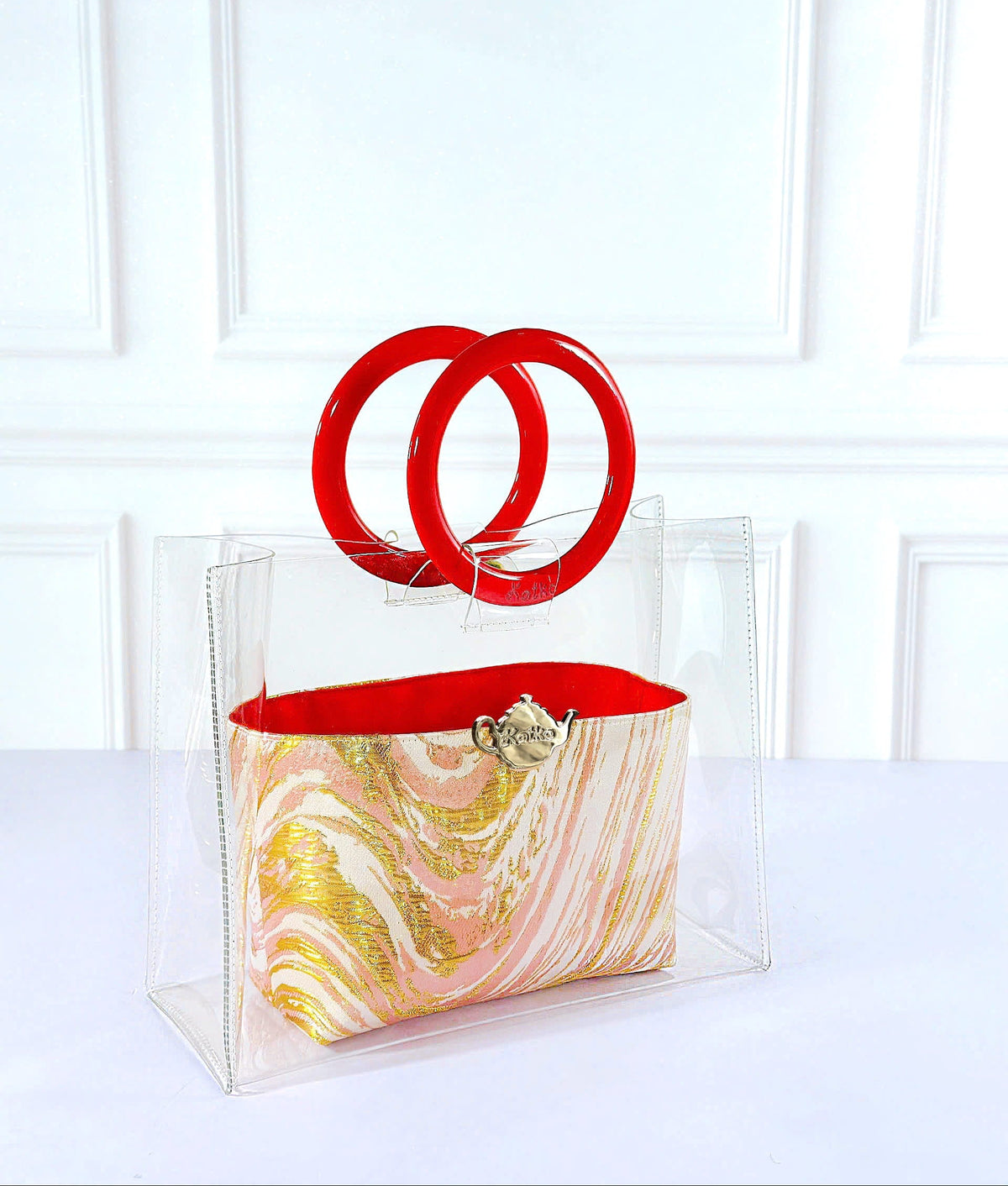 L'Or Rose - RED Lacquer Bag