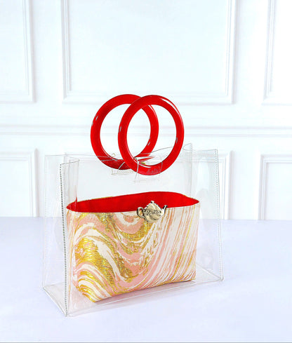 L'Or Rose - RED Lacquer Bag